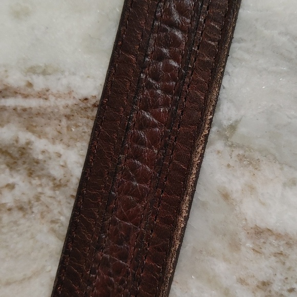 Men's Lejon Bison Leather Belt Dark Brown Size 46 - Picture 9 of 11